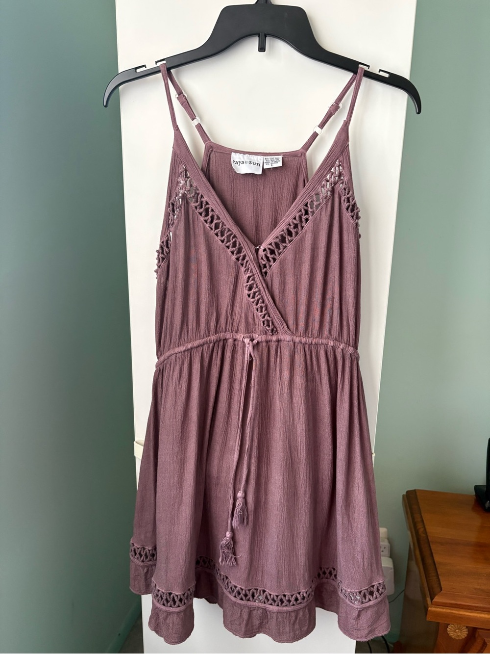Raya  Sun Mauve Summer Mini Dress Ladies Size Large,  Great For Beach Too!